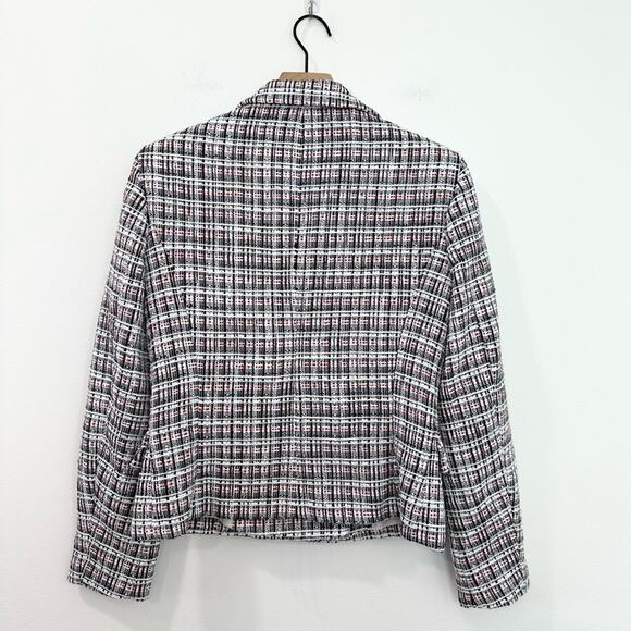 Zara Textured Double Tweed Breasted Blazer Classic Preppy Large - Picture 3 of 7